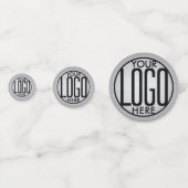 ビジネスロゴフェイクメタリックブラシ付きシルバーテーブル コンフェッティ (正面)