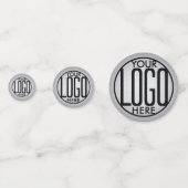 ビジネスロゴフェイクメタリックブラシ付きシルバーテーブル コンフェッティ (裏面)