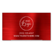 ビジネスロゴフェイク鮮やかな赤い箔 マグネット名刺 (正面)