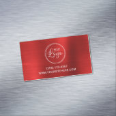 ビジネスロゴフェイク鮮やかな赤い箔 マグネット名刺 (インサイチュ)
