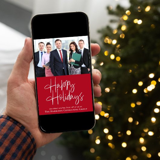 ビジネスロゴフォトクリスマ企業のス シーズンカード