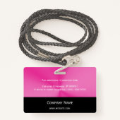 ビジネスロゴフォトピンク黒 バッジ (裏面ランヤード)