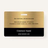 ビジネスロゴフォト金ゴールド黒 バッジ (裏面)