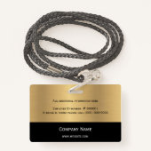 ビジネスロゴフォト金ゴールド黒 バッジ (裏面ランヤード)