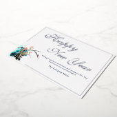 ビジネスロゴフラワーデコーホリデーカード 箔招待状 (回転した状態)