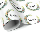 ビジネスロゴフローラリースクリスマス ラッピングペーパー (ロールコーナー)