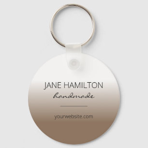 ビジネスロゴブラウンミニマルシンプルキーチェーン キーホルダー