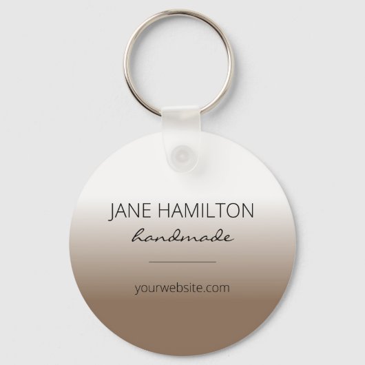 ビジネスロゴブラウンミニマルシンプルキーチェーン キーホルダー (正面)