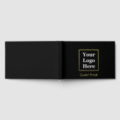 ビジネスロゴブラックおよび金ゴールド企業のイベント ゲストブック (全面)