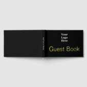 ビジネスロゴブラックおよび金ゴールド文字 ゲストブック (全面)