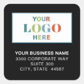 ビジネスロゴブラックスクエア差出人住所ラベル スクエアシール (正面)