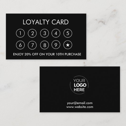 ビジネスロゴブラックスタープロフェッショナル会社 ロイヤリティカード (正面/裏面)