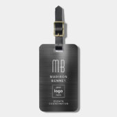 ビジネスロゴブラックプロフェッショナル旅行 ラゲッジタグ (正面縦)