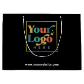 ビジネスロゴブラックプロモーション紙 ラージペーパーバッグ (正面)