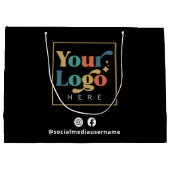 ビジネスロゴブラックプロモーション紙 ラージペーパーバッグ (裏面)