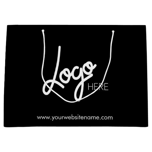 ビジネスロゴブラックラージ抱き枕 ラージペーパーバッグ (正面)