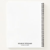 ビジネスロゴブラック&ホワイトモノグラムイニシャルノート ノートブック (裏面)