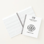 ビジネスロゴブラック&ホワイトモノグラムイニシャルノート ノートブック (内部)