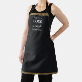 ビジネスロゴブラック&金ゴールドギリシャ鍵従業員名 エプロン (インサイチュ)