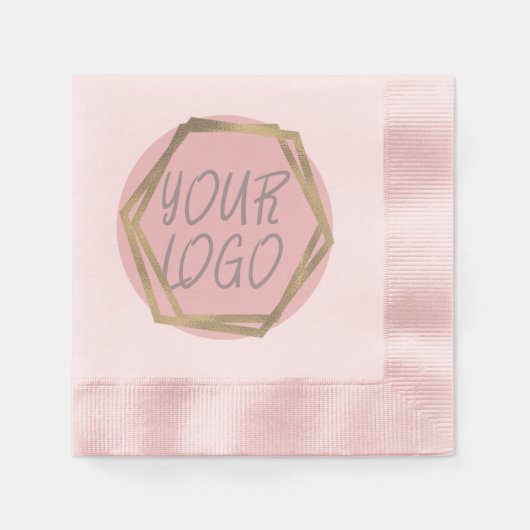 ビジネスロゴブランディングテキストの追加 縁ありカクテルナプキン (正面)