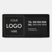 ビジネスロゴブランディングブラックバナー 横断幕 (横)