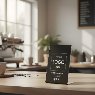 ビジネスロゴブランディングブラックペデスタルサイン 台座サイン