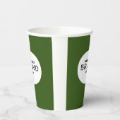 ビジネスロゴブランディングミニマリストダークグリーン 紙コップ (左)