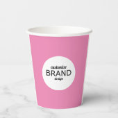 ビジネスロゴブランディングミニマリストピンク 紙コップ (裏面)