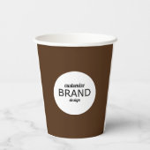 ビジネスロゴブランディングミニマリストブラウン 紙コップ (裏面)
