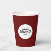 ビジネスロゴブランディングミニマリストマルーンレッド 紙コップ (裏面)