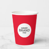 ビジネスロゴブランディングミニマリスト赤 紙コップ (裏面)