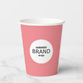 ビジネスロゴブランディングミニマル赤面ピンク 紙コップ (裏面)