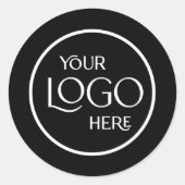 ビジネスロゴブランディングモダンブラックプロモーション ラウンドシール (正面)