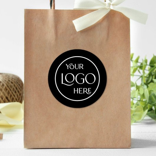 ビジネスロゴブランディングモダンブラックプロモーション ラウンドシール