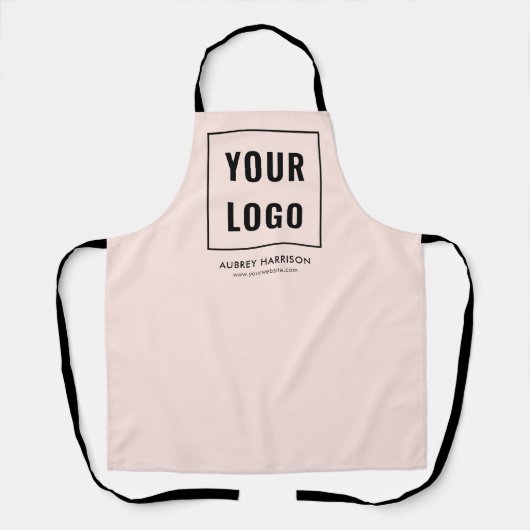 ビジネスロゴブランディング赤面ピンク エプロン (正面)