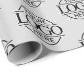 ビジネスロゴブランドのプロモーションライトグレー ラッピングペーパー (ロールコーナー)