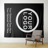 ビジネスロゴブランドモダンの黒い背景 タペストリー (インサイチュ(横))