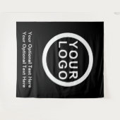 ビジネスロゴブランドモダンの黒い背景 タペストリー (正面(横))