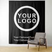 ビジネスロゴブランドモダンの黒い背景 タペストリー (インサイチュ)