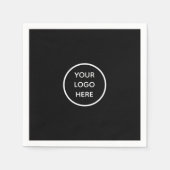 ビジネスロゴブランド会社のプロモーションブラック スタンダードカクテルナプキン (正面)