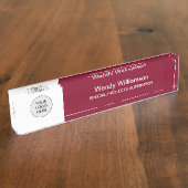 ビジネスロゴブルゴーニュ机用ネームプレート デスクネームプレート (側面)