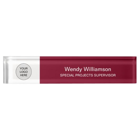 ビジネスロゴブルゴーニュ机用ネームプレート デスクネームプレート (正面)