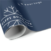 ビジネスロゴブルークリスマススノーフレークLp ラッピングペーパー (ロールコーナー)