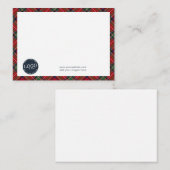 ビジネスロゴプレイド従業員タータンチェック ノートカード (正面/裏面)