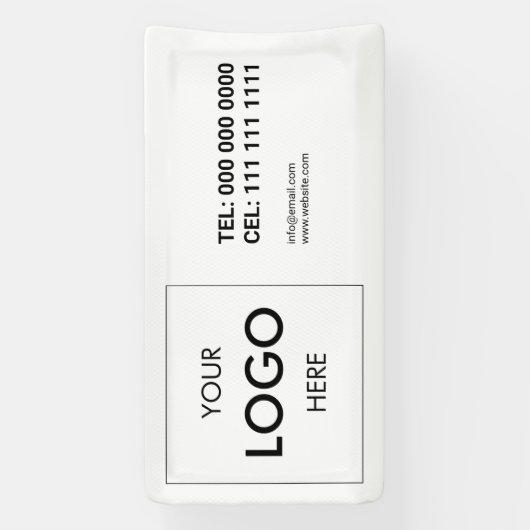 ビジネスロゴプロフェッショナルミニマリストホワイト 横断幕 (縦)