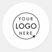 ビジネスロゴプロフェッショナルモダン白ミニマル色 ラウンドシール (正面)