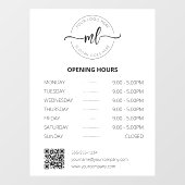 ビジネスロゴプロフェッショナルモノグラム営業時間 ウィンドウサイン (シート)