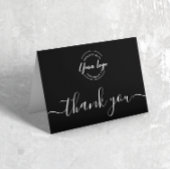 ビジネスロゴプロフェッショナル企業のホワイトスクリプト サンキューカード