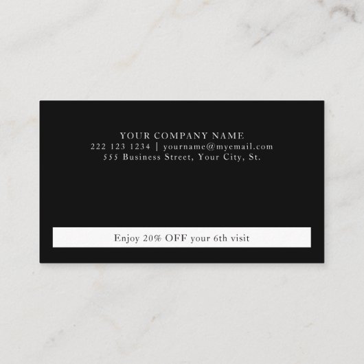 ビジネスロゴプロフェッショナル会社パンチ ロイヤリティカード (裏面)