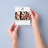 ビジネスロゴプロフェッショナル美しいサロン3枚 チラシ (手)